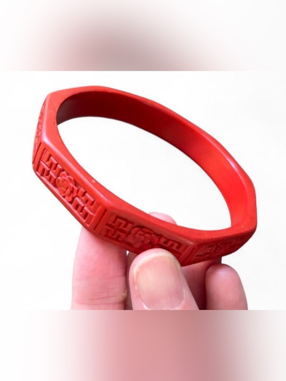 Vintage red cinnabar bangle